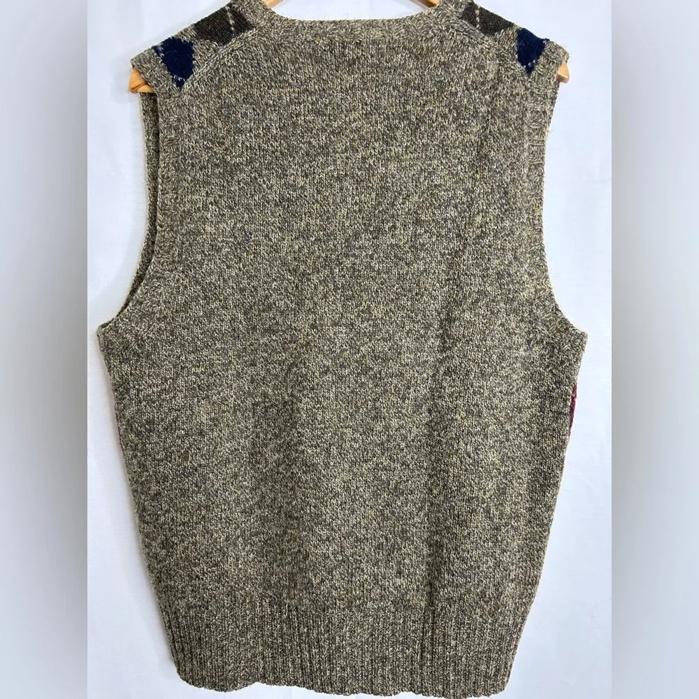Polo by Ralph Lauren Men's V-Neck Argyle Wool Sweater Vest Size Large - Picture 2 of 6
